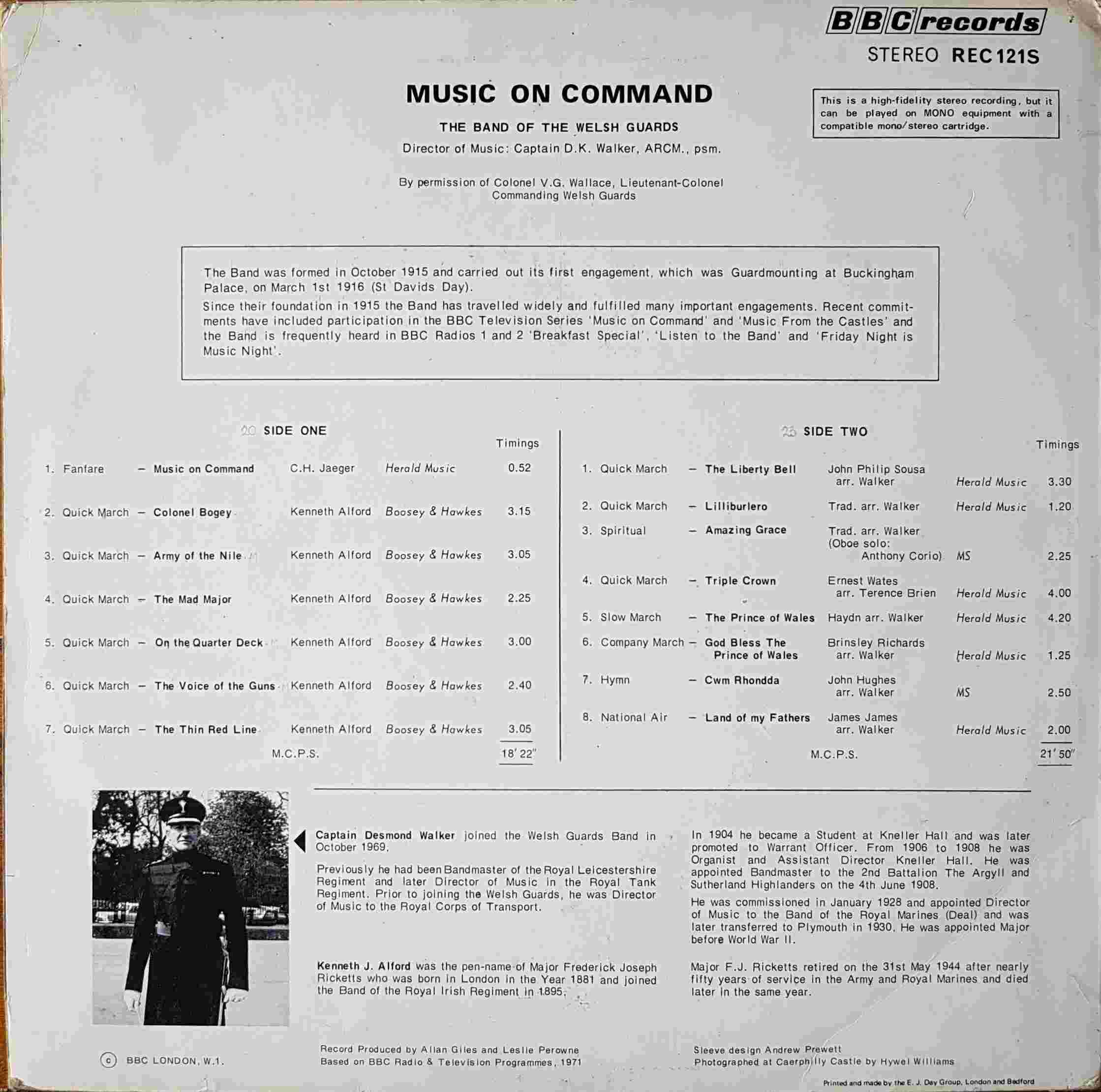 Picture of REC 121 Music on command by artist Various from the BBC records and Tapes library